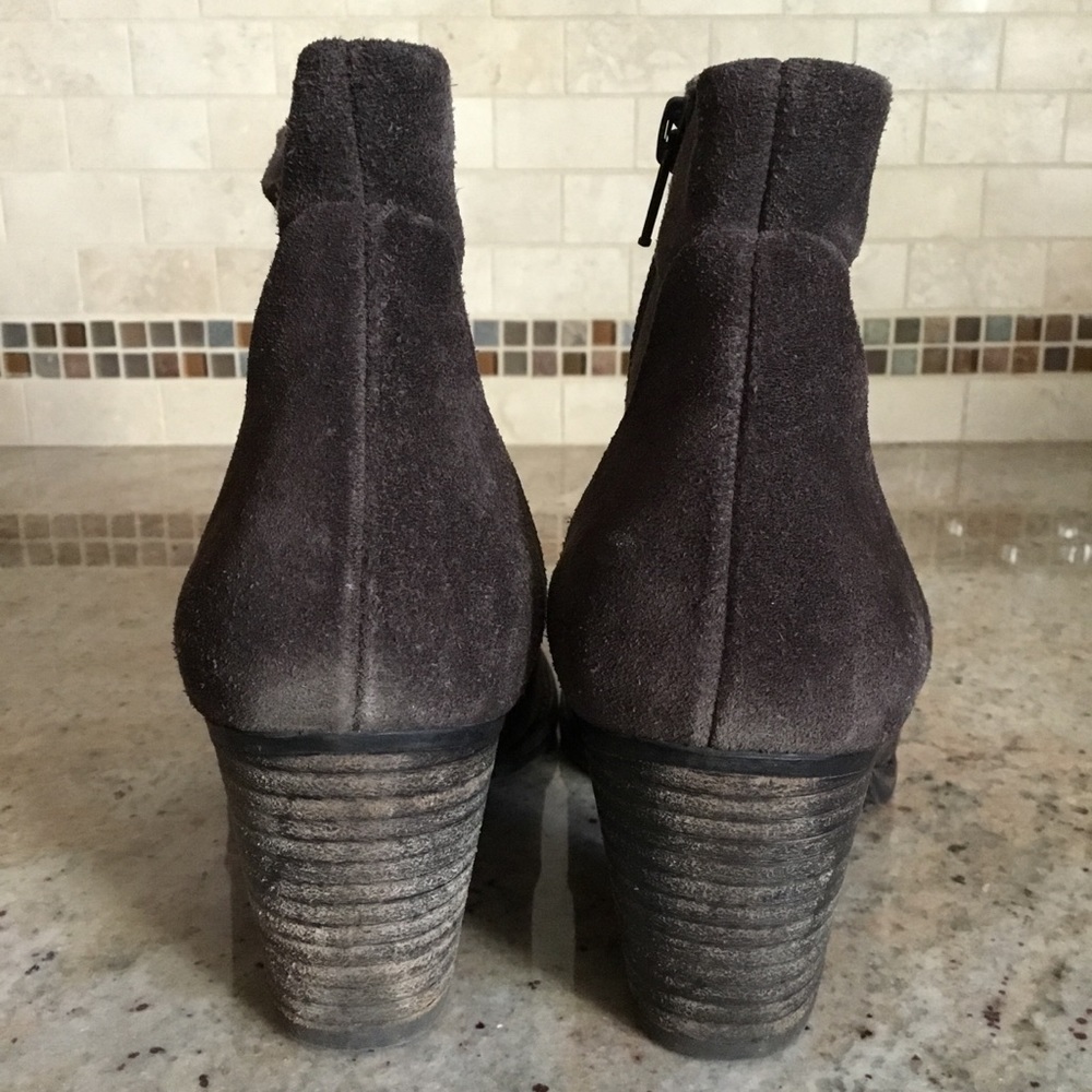 Paul Green Reese Brown Suede High Heel Ankle Boots - Picture 5 of 9